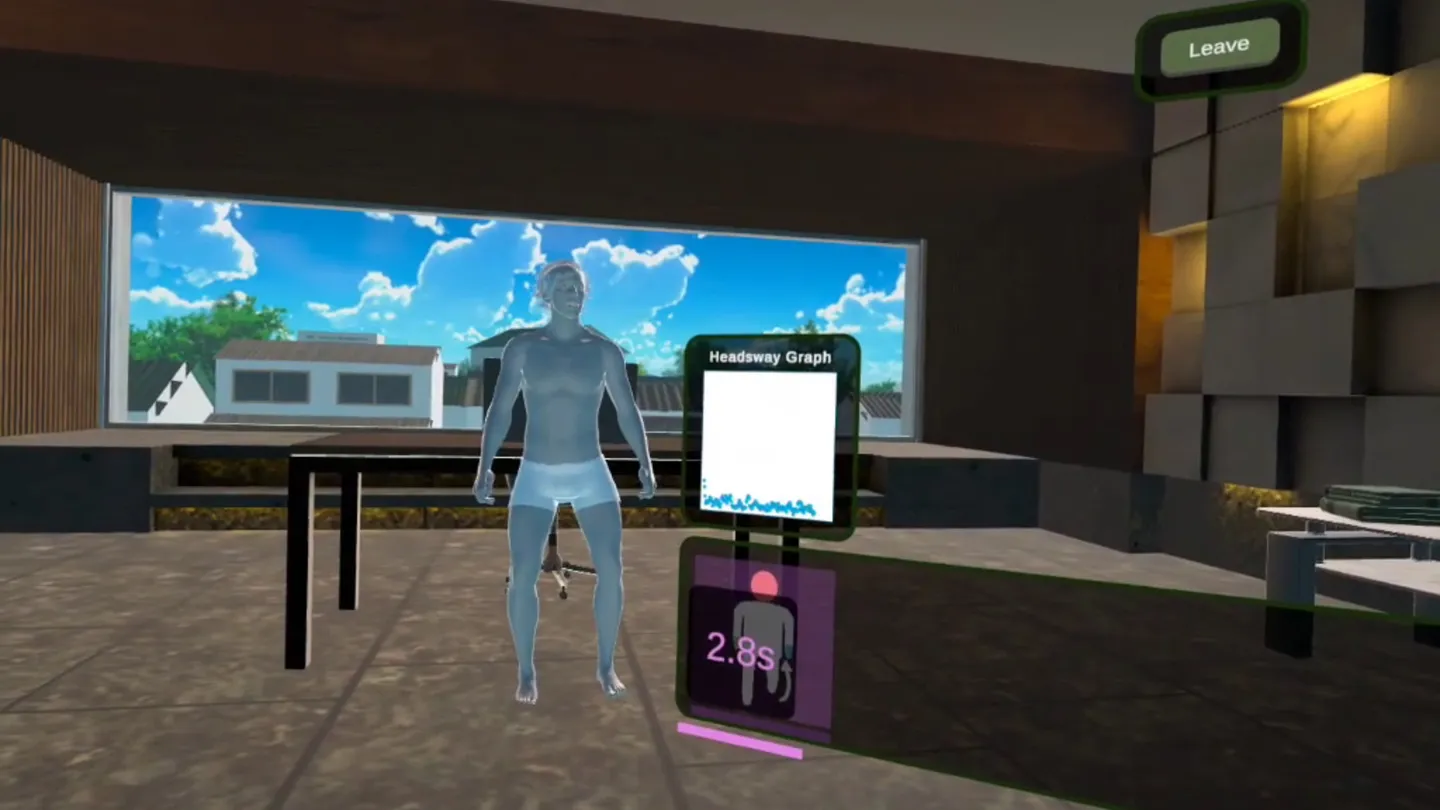 VR head sway measurement interface